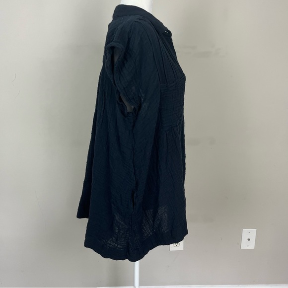 FREE PEOPLE NOT SO BASIC SHIRTDRESS BUTTON UP TUNIC IN BLACK SIZE XS - Picture 9 of 12